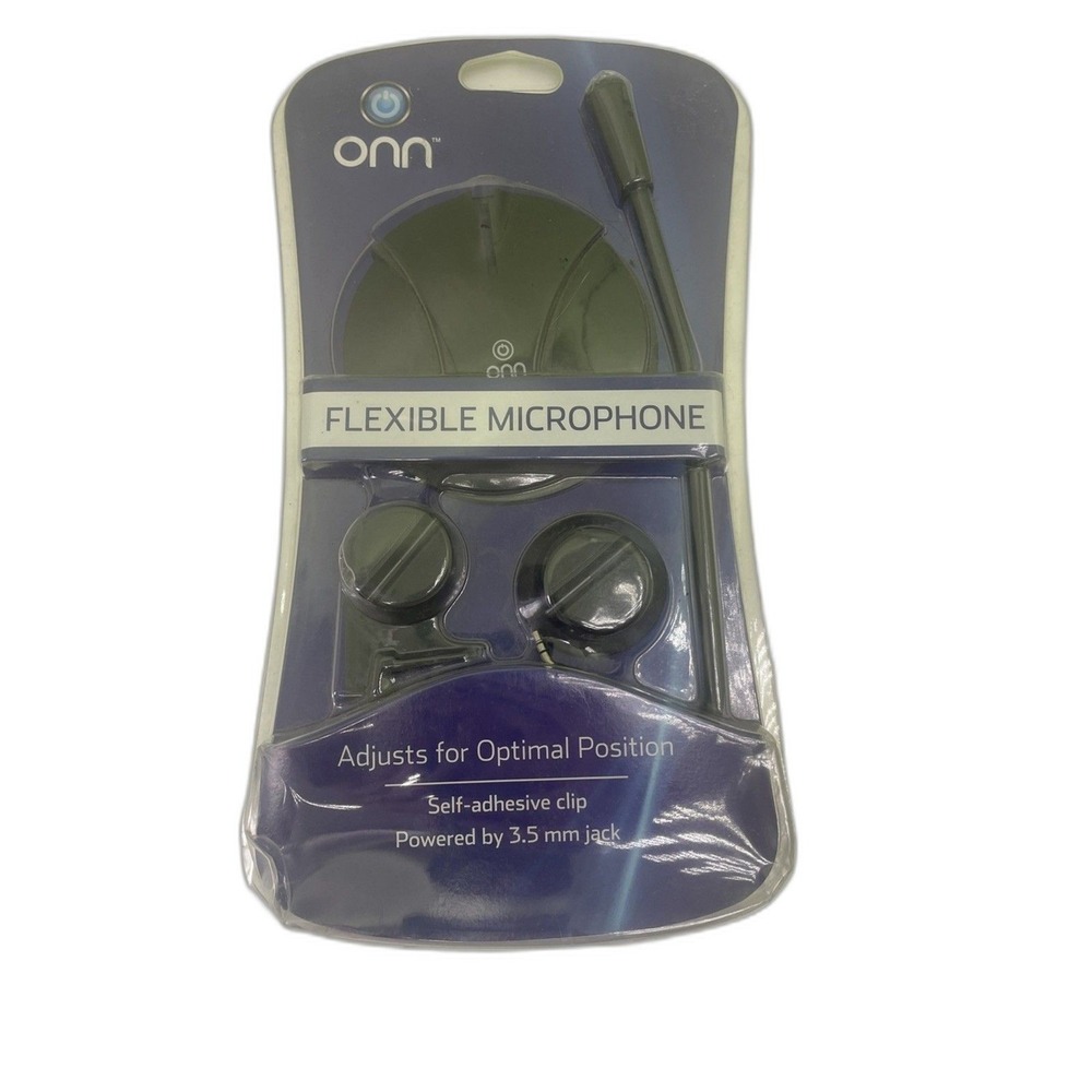 onn Flexible Microphone PC Mac AY-0126 Black New 3.5mm Jack Desktop Monitor Clip